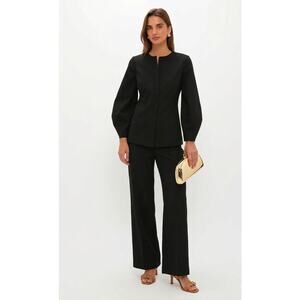 Tuckernuck Black Structured Rhoda Tunic Top 8 NWT Balloon Sleeve Peasant Blouse